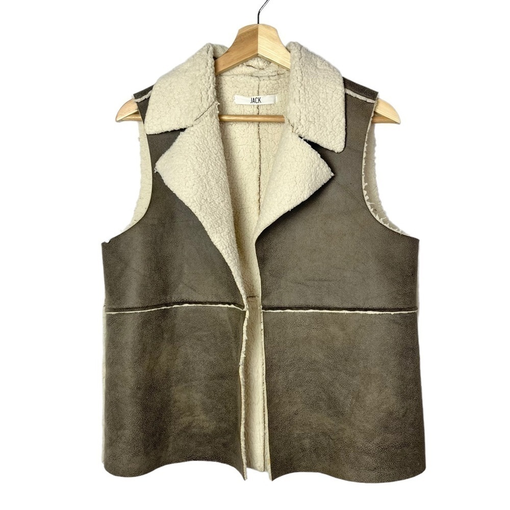 Jack by BB Dakota‎ Brown Faux Shearling Vest S